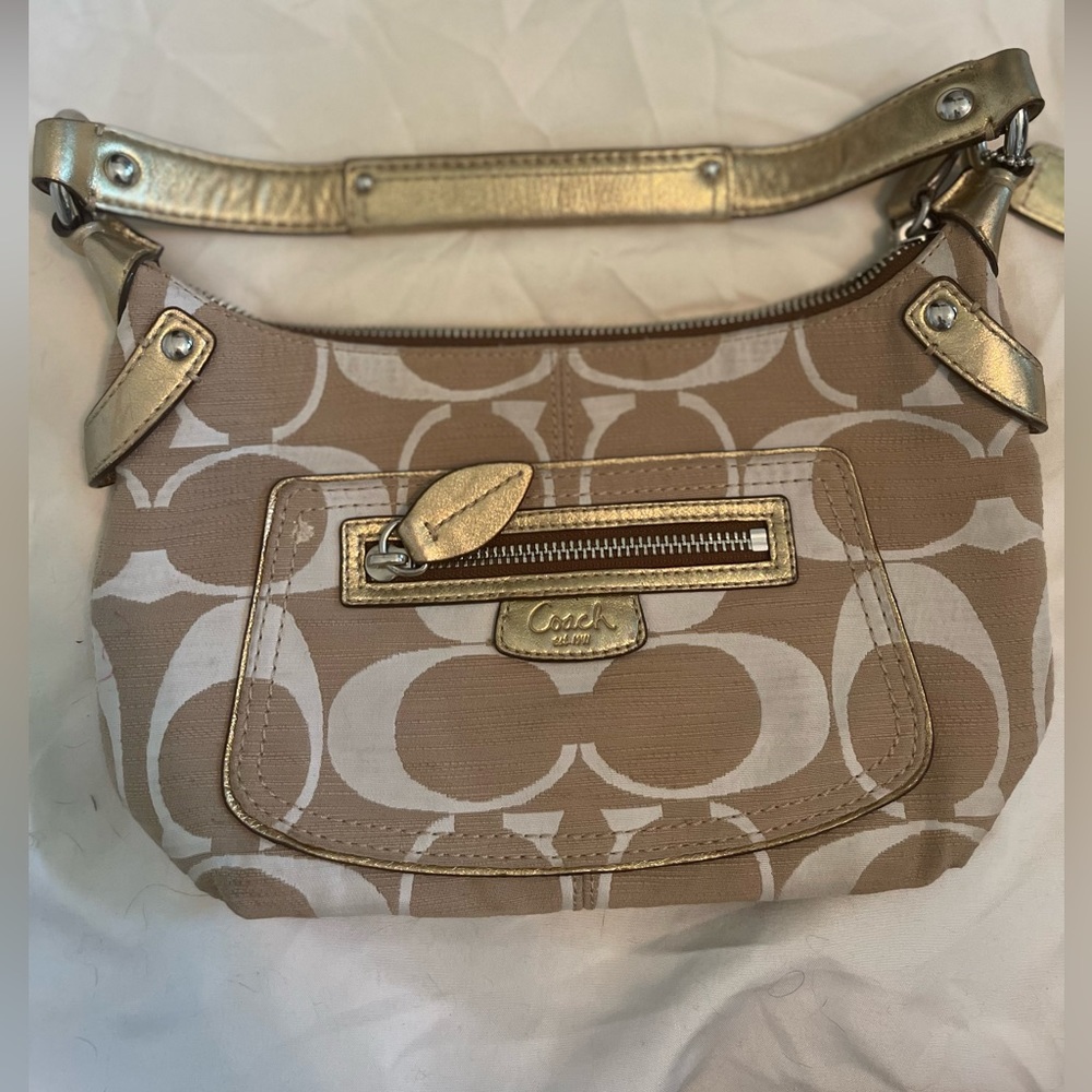 Gold Color Coach Purse